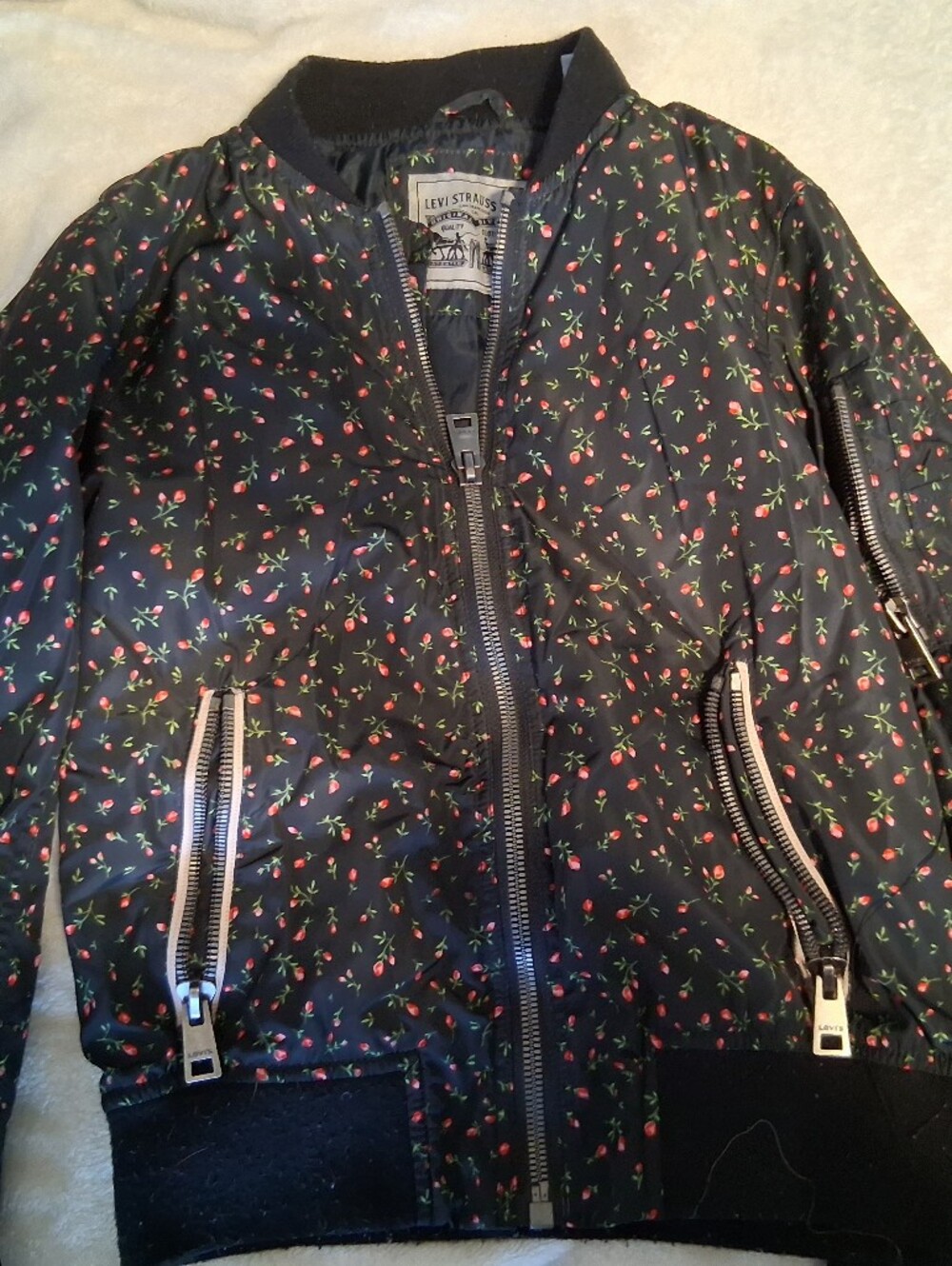 Levi's Black Floral Print Bomber Jacket